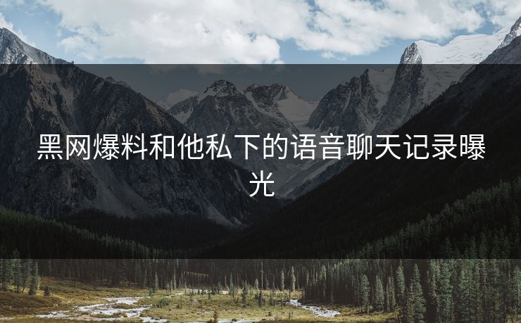 黑网爆料和他私下的语音聊天记录曝光