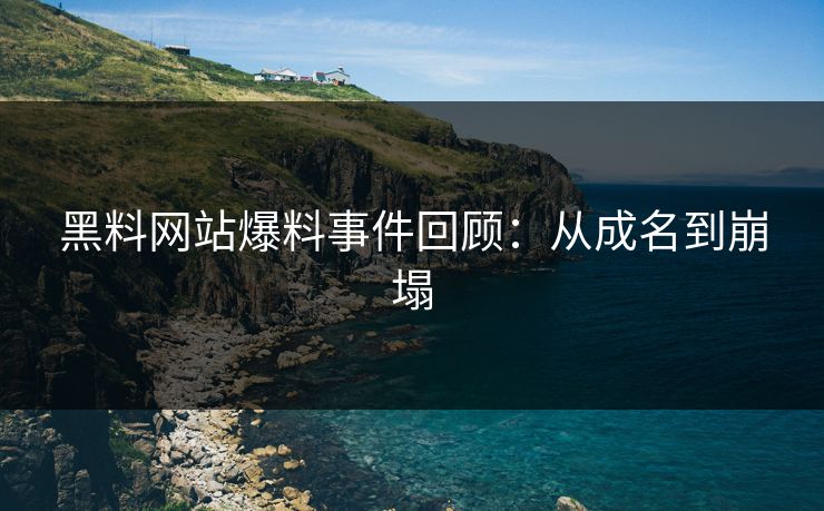 黑料网站爆料事件回顾：从成名到崩塌